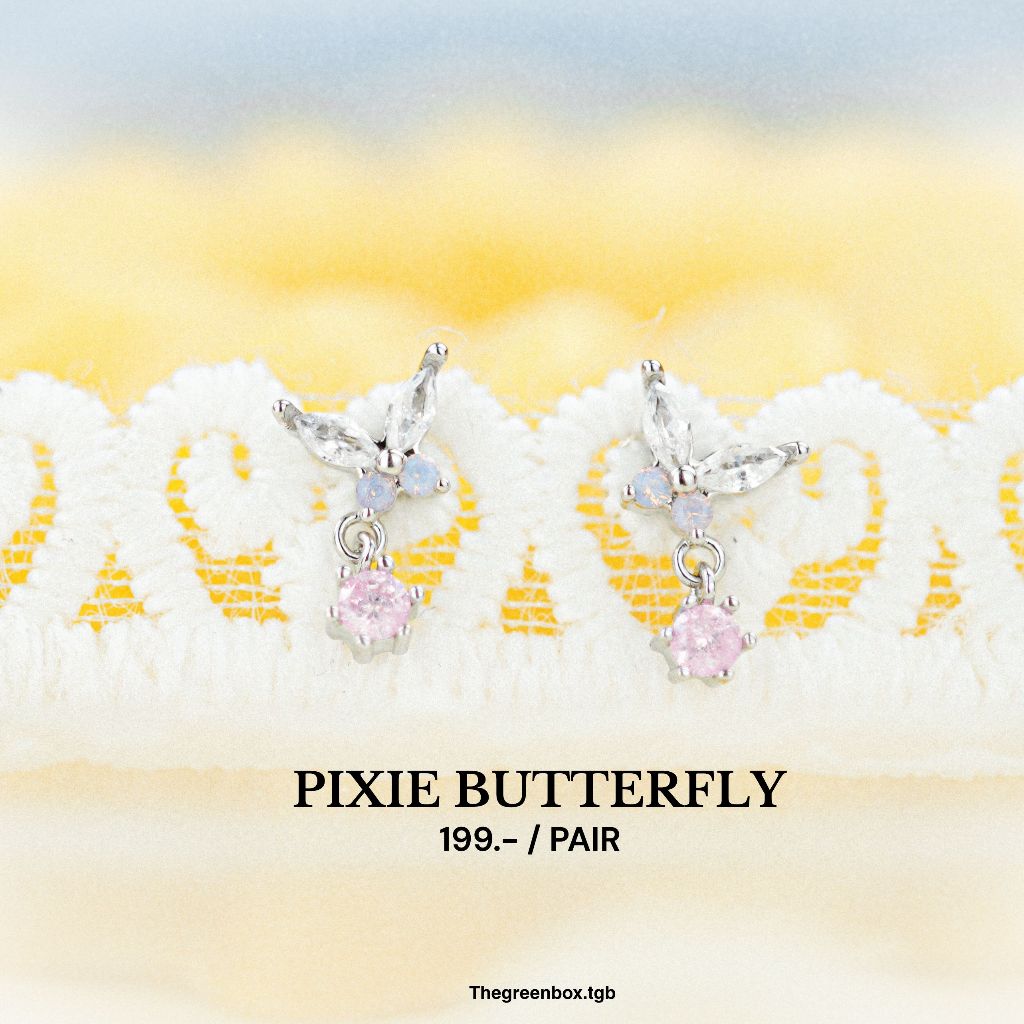 ต่างหู Pixie Butterfly Earrings ต่างหูผีเสื้อ - The Green Box