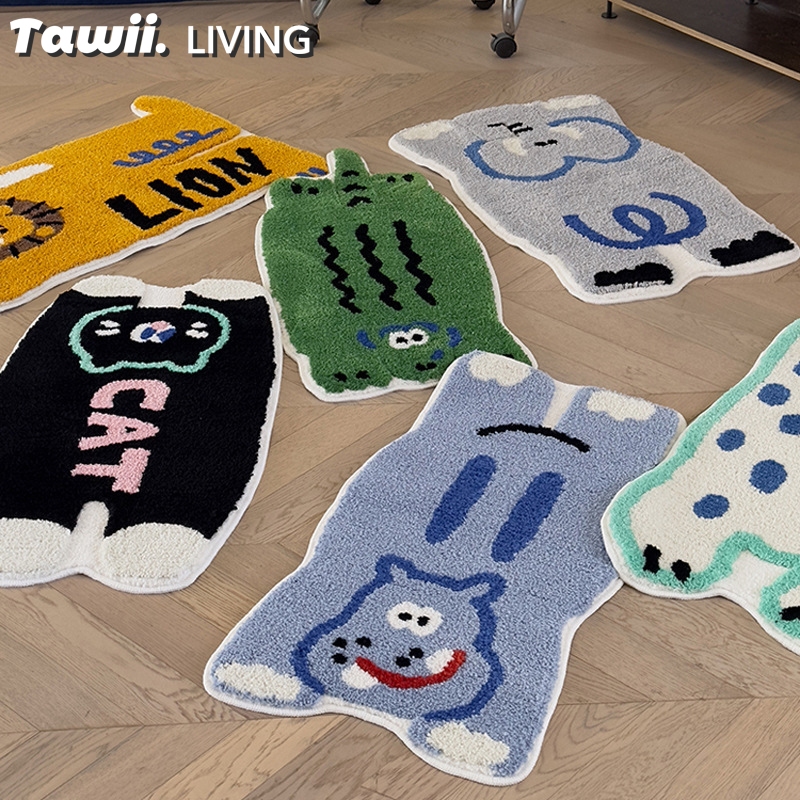 Tawii. พรม พรมปูพื้น พรมเช็ดเท้า พรมนุ่ม ลายสัตว์ แต่งห้อง 40/50/60ซม ผ้าเช็ดเท้า พรมห้องน้ํา