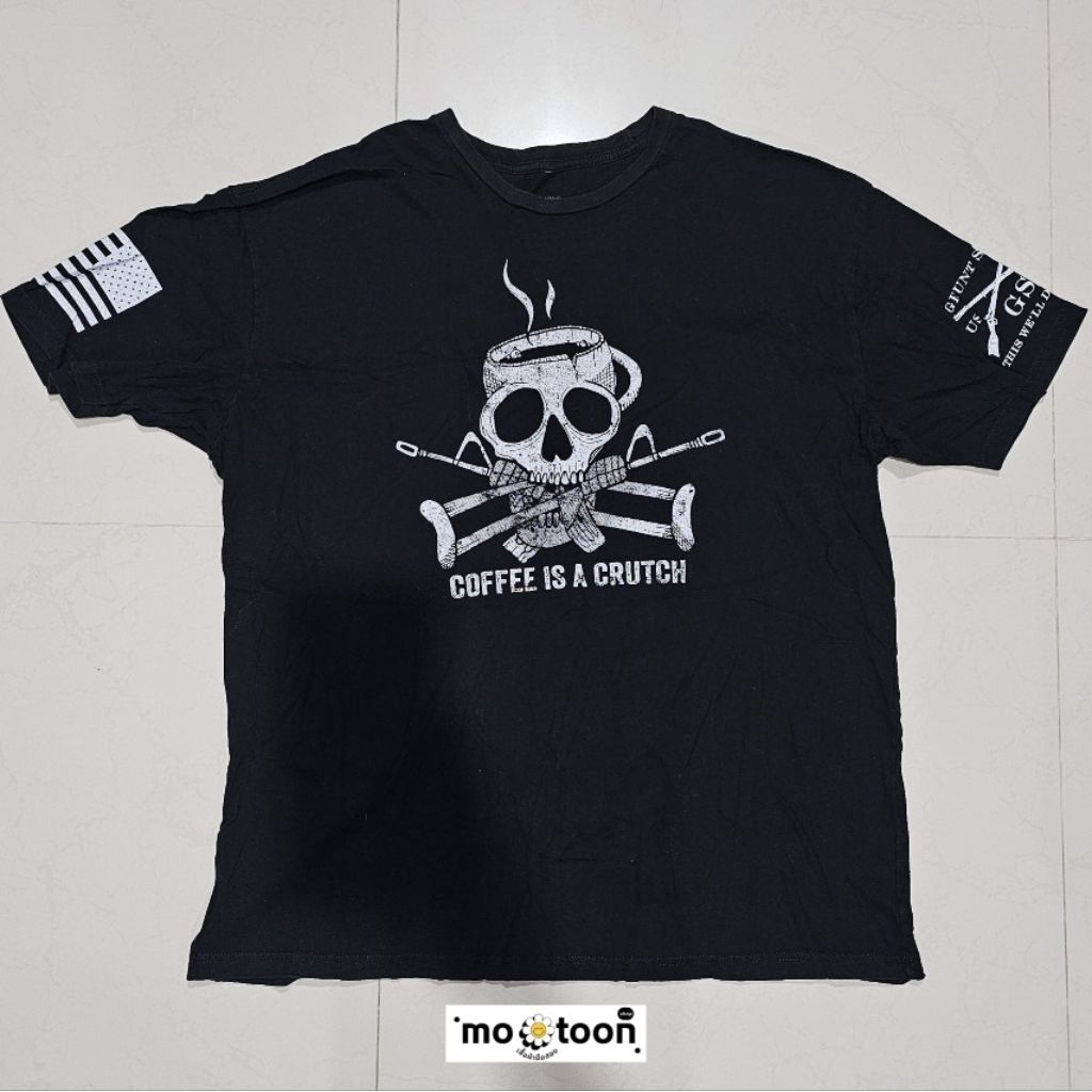 เสื้อยืด Grunt Style ลาย Coffee is a crutch ไซส์ XXL อก 48 (มือสอง)