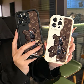 เคสโทรศัพท์ เคส Vivo Y17/Y12/Y15/Y11/Y12i Y17s/Y28 5G Y20/Y20i/Y20s Y16 การ์ตูนหมีรุนแรงกันกระแทก TPU เคสโทรศัพท์