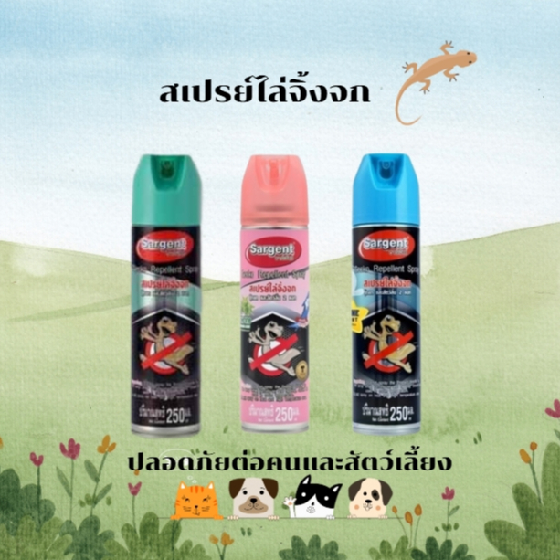 (3 กลิ่น) สเปรย์ไล่จิ้งจก ตุ๊กแก และสัตว์ลิ้นสองแฉก ไล่จิ้งจก ไล่ตุ๊กแก กำจัดจิ้งจก เห็นผลจากผู้ใช้จริง ขนาด 250 มล.
