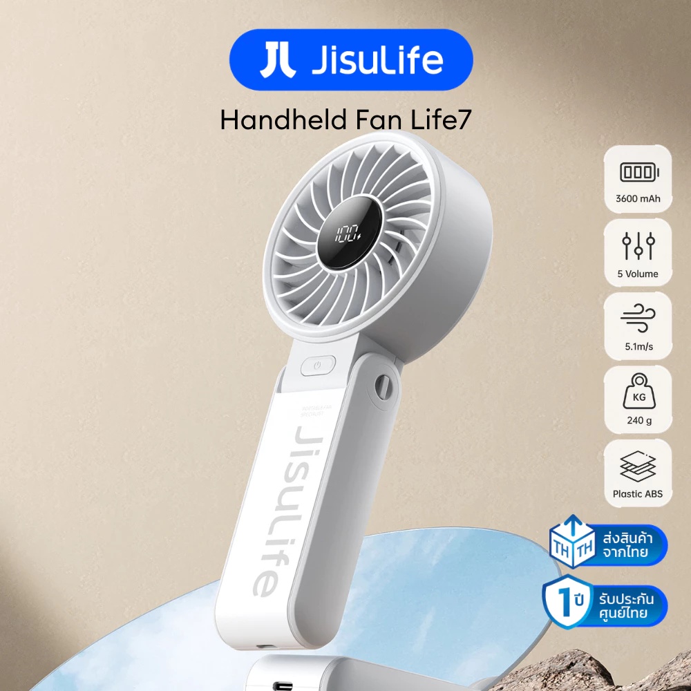 [พร้อมส่ง] พัดลม JisuLife Life7 พัดลมมือถือ พัดลมพกพา พัดลมคล้องคอ พับได้ แบตอึด ลมแรง เงียบ รับประกันศูนย์ไทย 1 ปี thumbnail 4