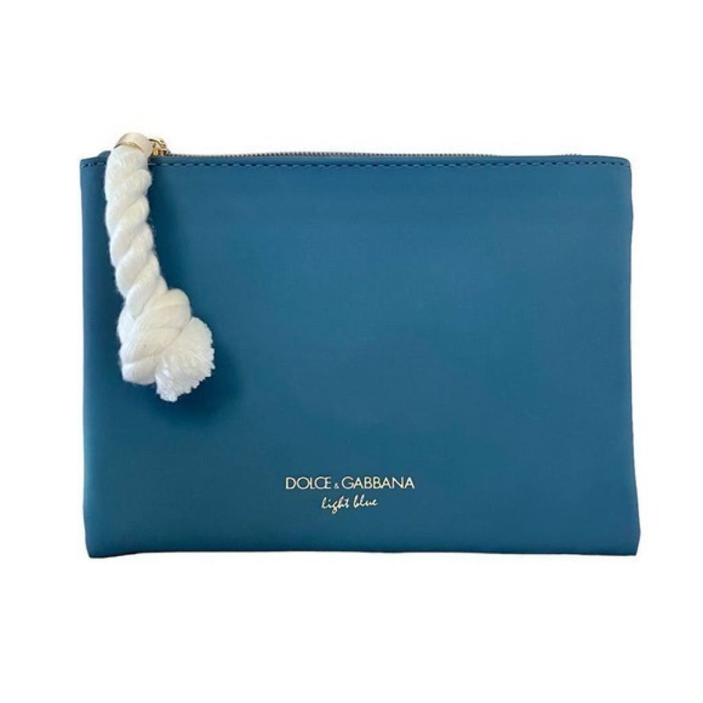 Dolce & Gabbana Light Blue Trousse Zip Pouch Clutch Purse