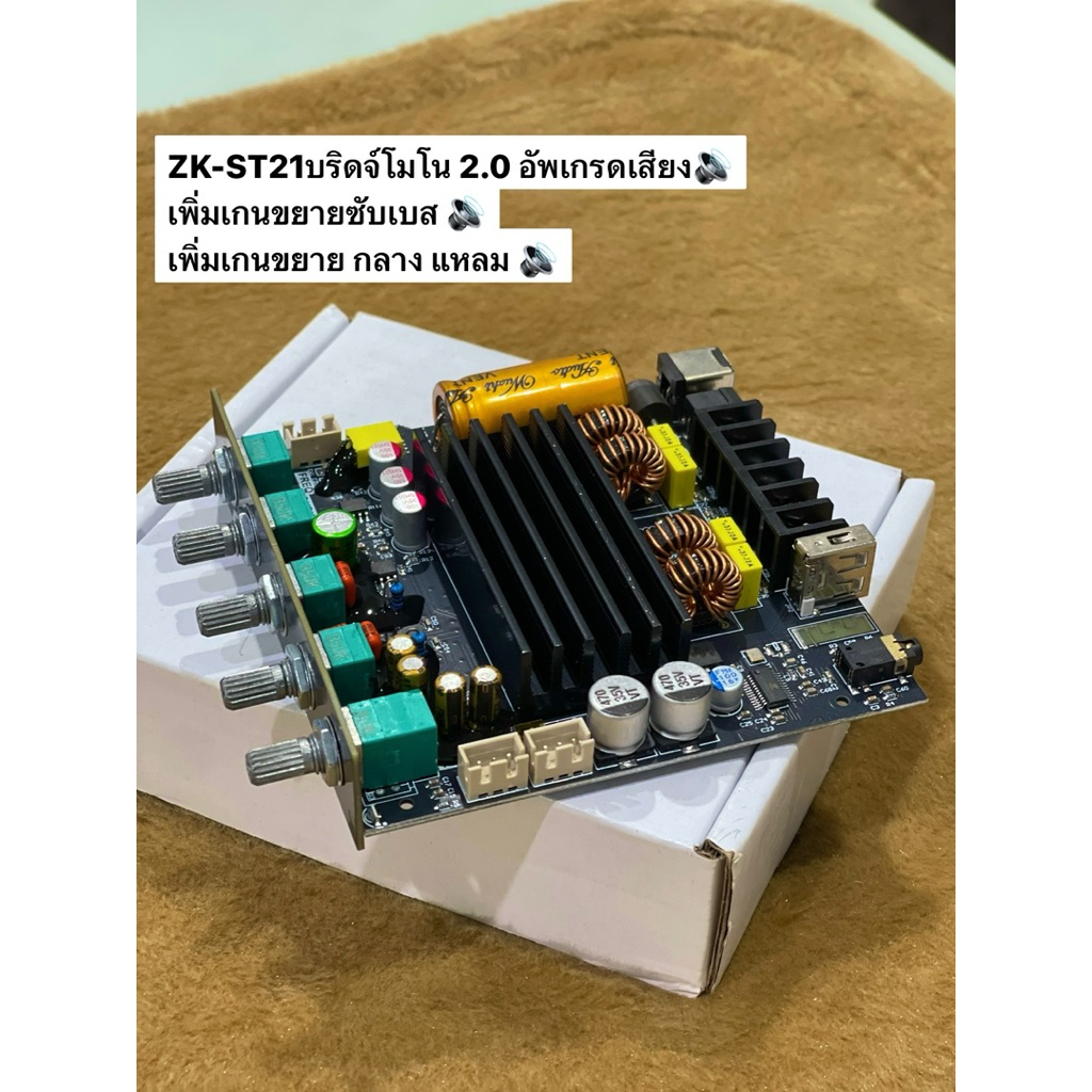 ZK-ST21 บริดจ์โมโน 2.0 L200W+R200W ใช้ขับเสียงกลางแหลม  มีช่องต่อแยกซับอิสระ