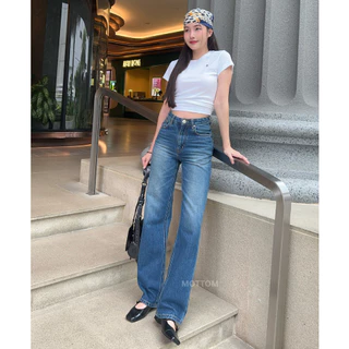 MOTTOM - INDY Mid Rise Straight Leg Jeans | INDY กางเกงยีนส์ขากระบอกเอวเล็ก
