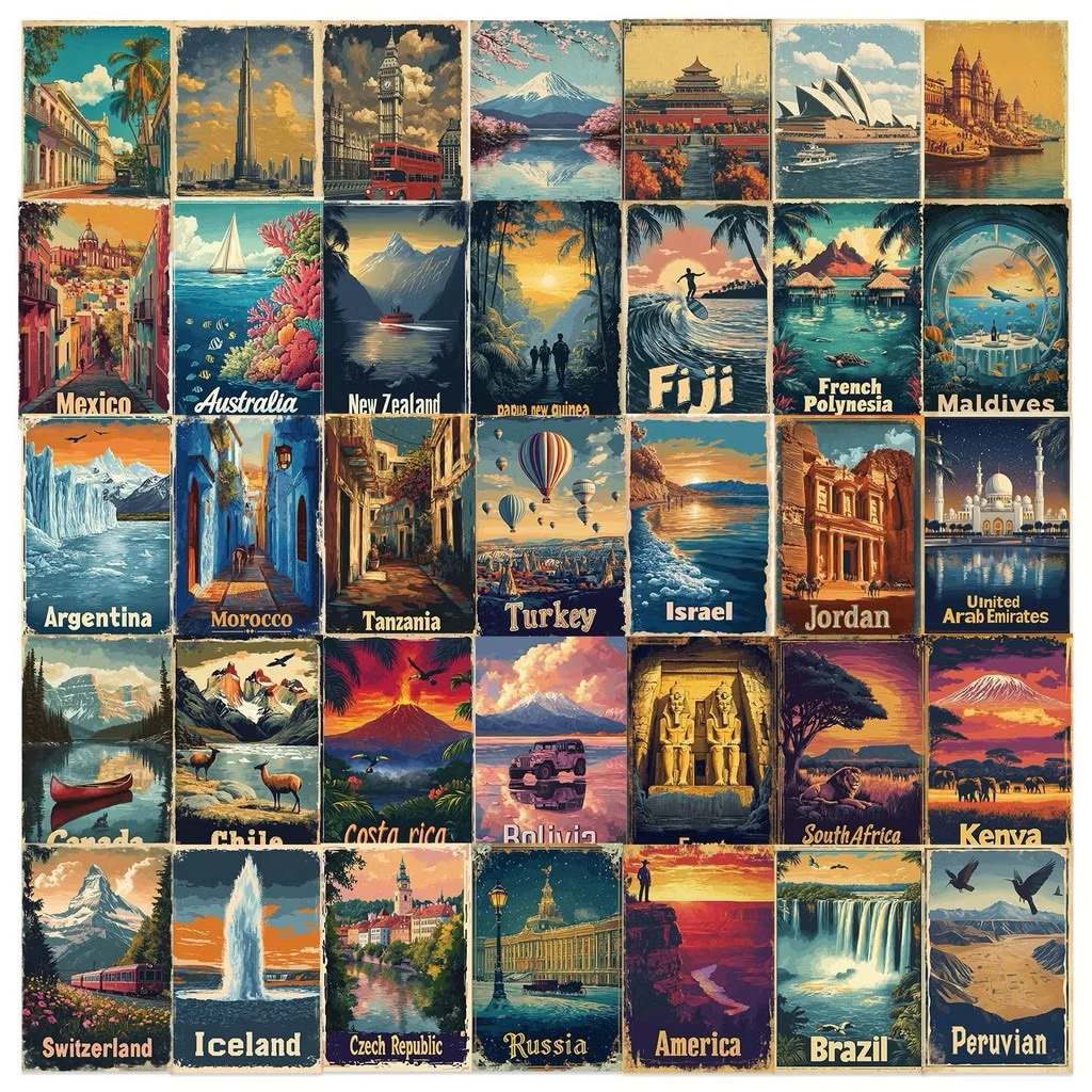 สติ๊กเกอร์ Travel 50 ชิ้น ธีมท่องเที่ยว ภูเขา แคมป์ปิ้ง ญี่ปุ่น thumbnail 3