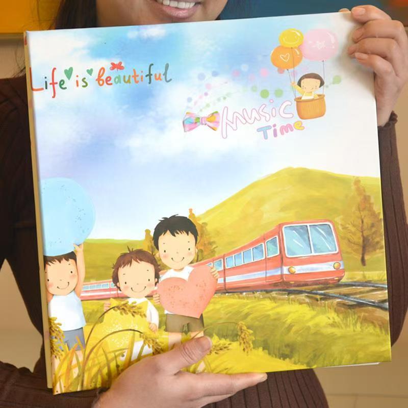 อัลบั้ม อัลบั้มที่ระลึกนี้ภาพประกอบครอบครัวรุ่นทารกเติบโต 6 นิ้วหนังสือเก็บเด็กของ