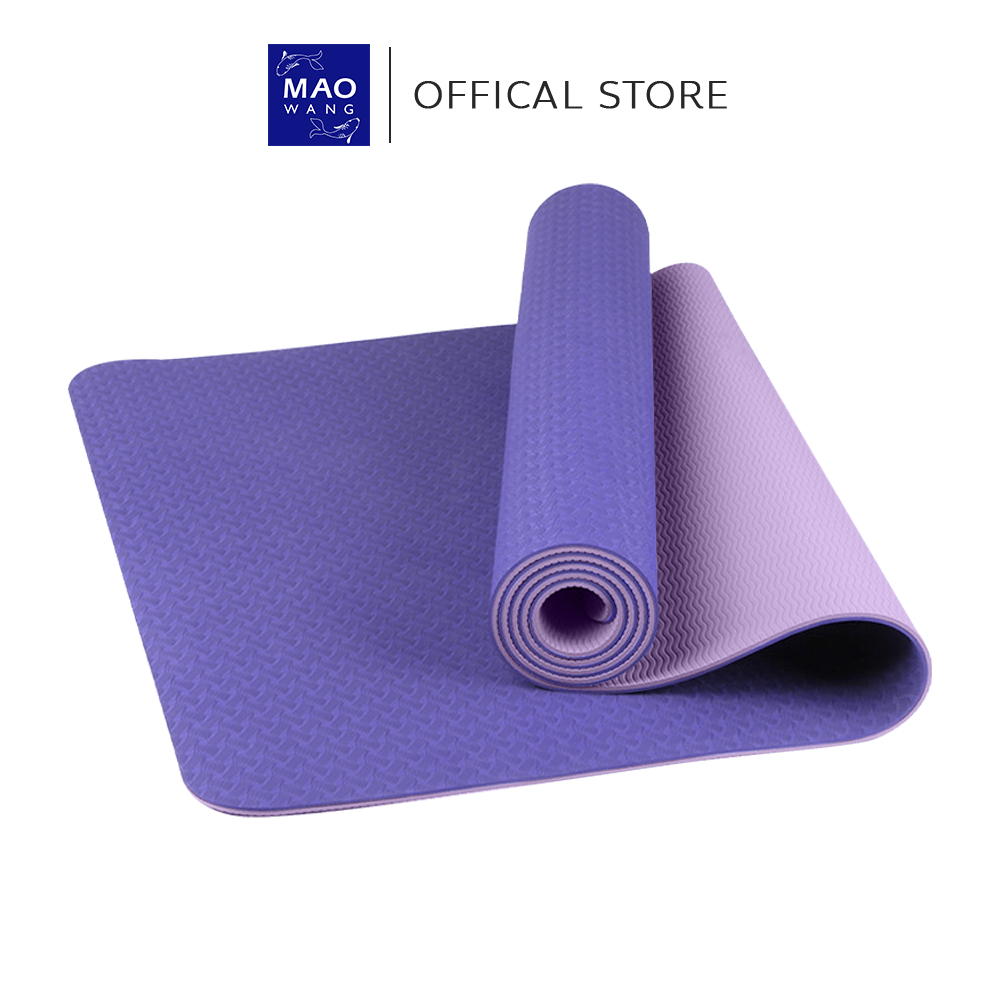 MAO เสื่อโยคะ TPE ทูโทน yoga mat แผ่นรองโยคะ หนา 6mm กันลื่น กันน้ำ