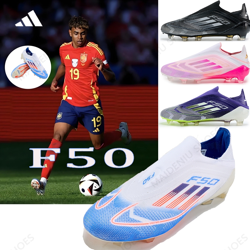 รองเท้าสตั๊ด AdIdas_F50+.1FG Messi FG Yamal รองเท้าฟุตซอลรองเท้าฟุตบอลอาชีพ
