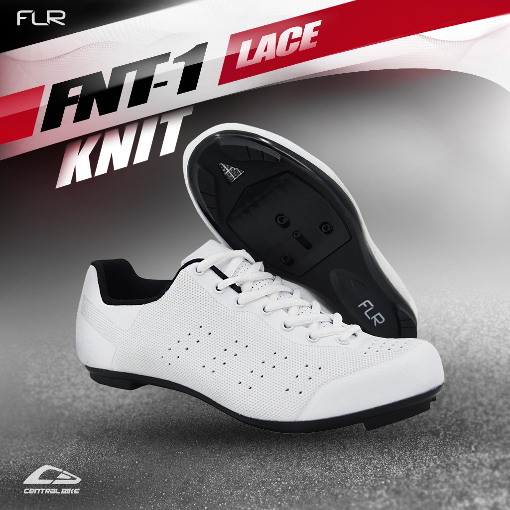 New2026!! FLR รองเท้าจักรยานเสือหมอบ FNT-1 LACE KNIT แบบผูกเชือก สี WHITE