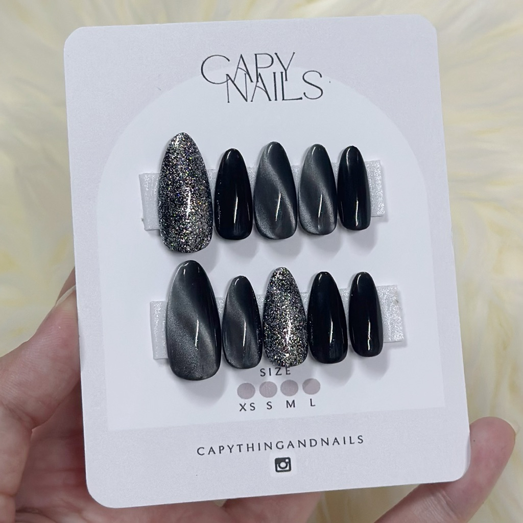 🇹🇭Black Swan🦢เล็บปลอมสีเจลแท้ 100% ดำเงางามดึงดูดสายตา - รูปที่ 2