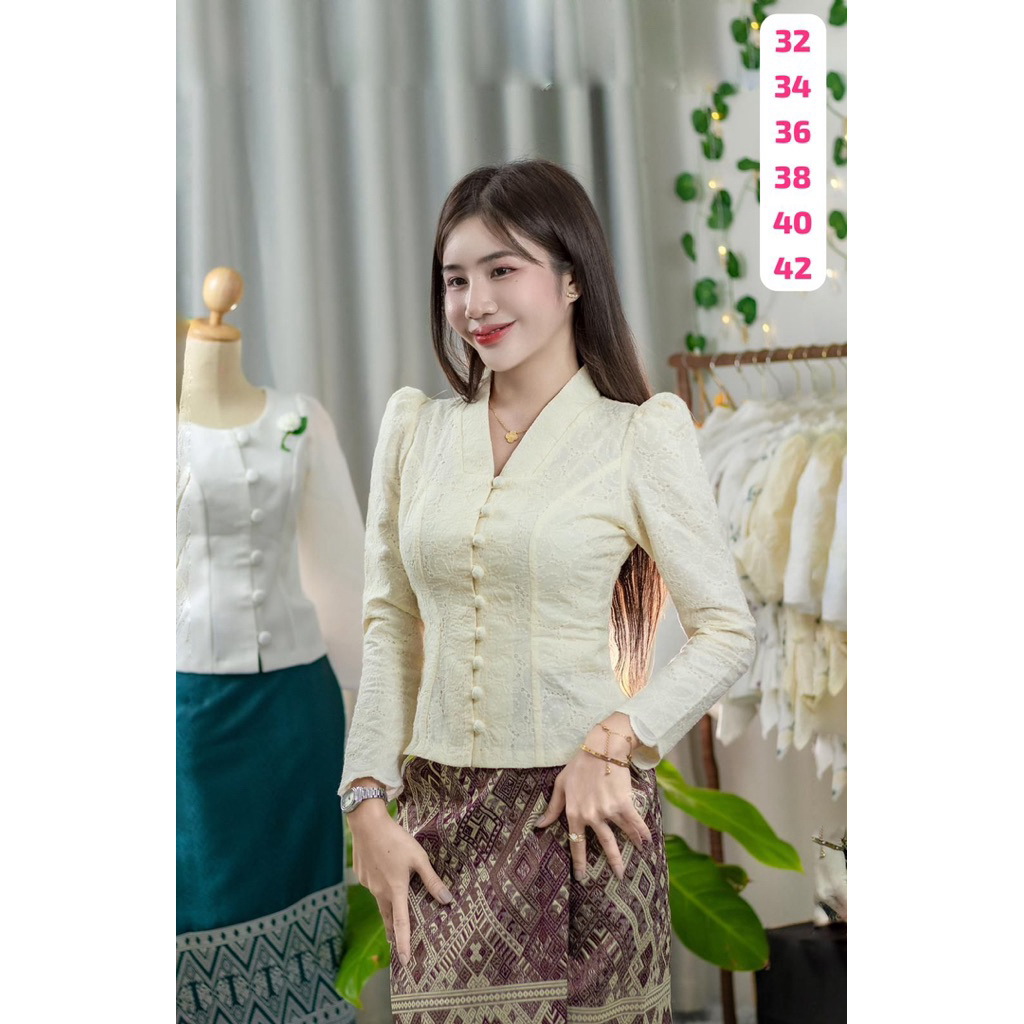ผ้าฝ้ายทะ ใส่ไปทำบุญ พร้อมส่ง
