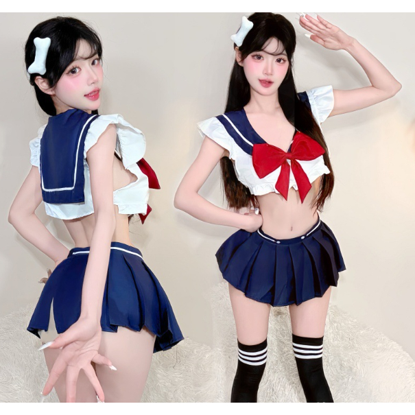 พร้อมส่งจากไทย👙ชุดนักเรียนญี่ปุ่นเซ็กซี่   #8120  (ไม่มีถุงน่อง)