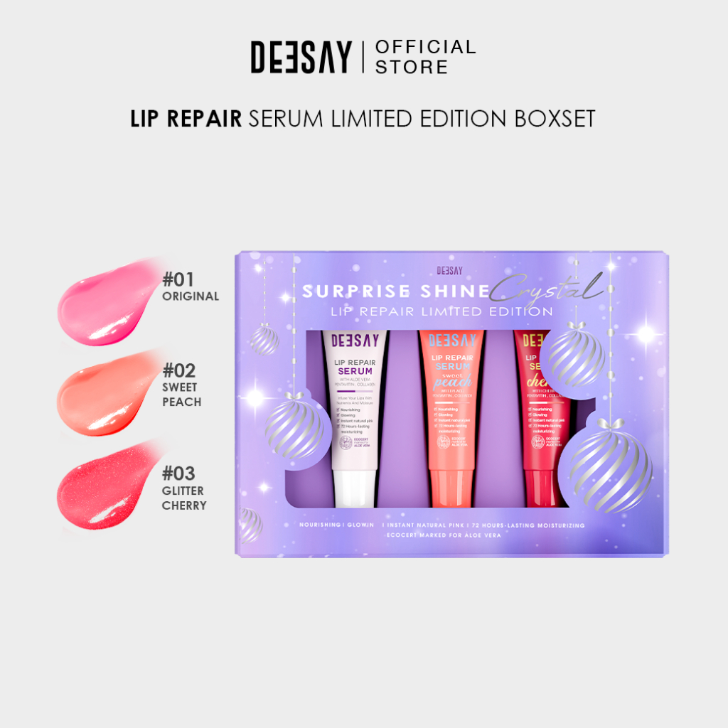 DEESAY : SURPRISE SHINE CRYSTAL LIP REPAIR LIMITED EDITION 8 ml x 3 Pcs