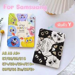 Samsung Galaxy Tab for S9 S10Lite A11+ S10FE A9+ A8 S6Lite S7 S8+ S9FE+วัสดุอะคริลิค พับตัว Y case