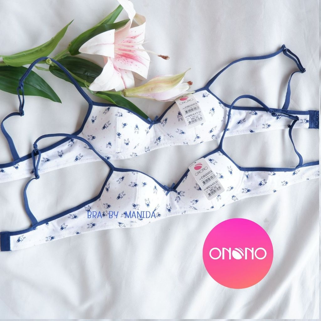 🌸 ONONO ชุดชั้นในเด็ก - วัยรุ่น 🌸 พิมพ์ลายสุดคิ้วว ไร้โครง ใส่สบาย ไม่อึดอัด ฟองน้ำบางกำลังดี ราคา 390 บาท
