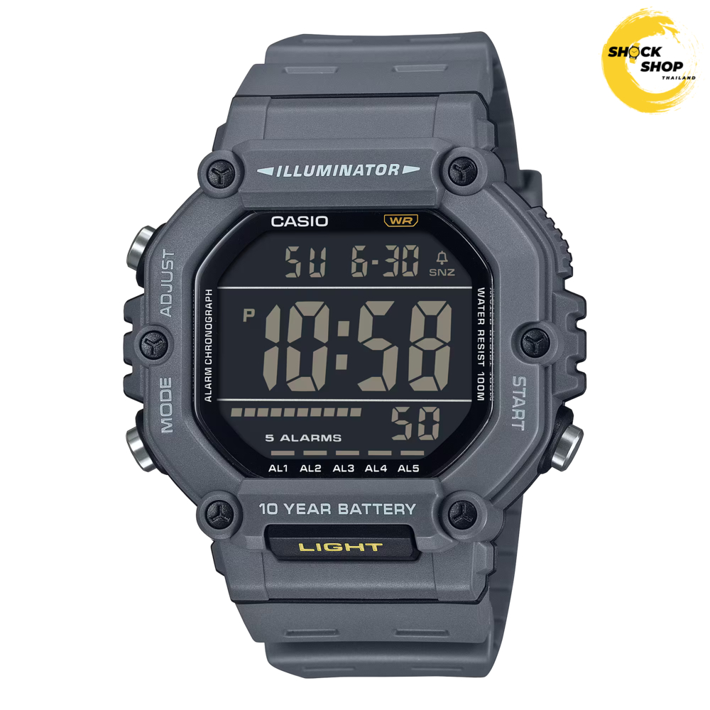 CASIO นาฬิกาข้อมือผู้ชาย ดิจิตอล รุ่น AE-1600H-8B  วัสดุเรซิ่น สีเทา คาสิโอ