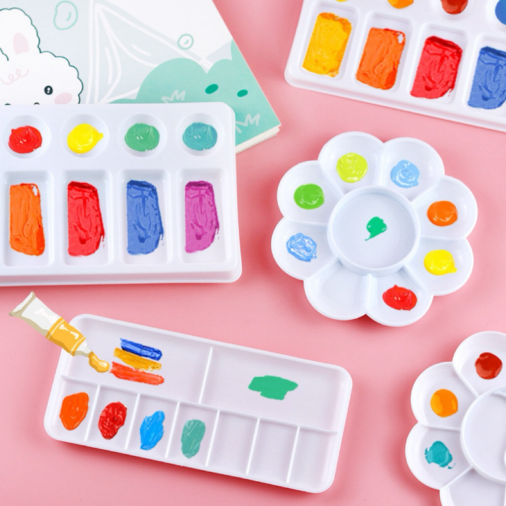 จานสี สีน้ำ พู่กัน ระบายสี งานศิลปะ ตกแต่ง DIY เรียนหนังสือ วาดรูป ส่งประกวด งานฝีมือ นักเรียน นักศึกษา ศิลปิน ศิลปะ