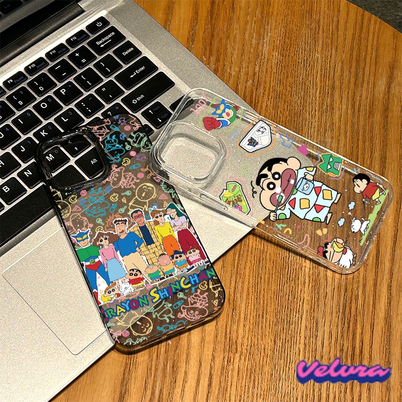 เคส For iPhone 16 Pro Max 11 เคสใสแบบแวววาว TPU นุ่มสีสันสดใส ครอบครัวที่น่ารักและสวยงาม 15 Pro max 14 13 12 Pro max X