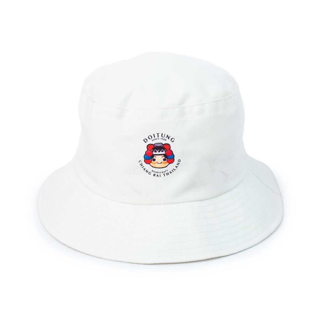 DoiTung หมวกปีกรอบ Doitung Ahka White Bucket Hat. Doitung Ahka White