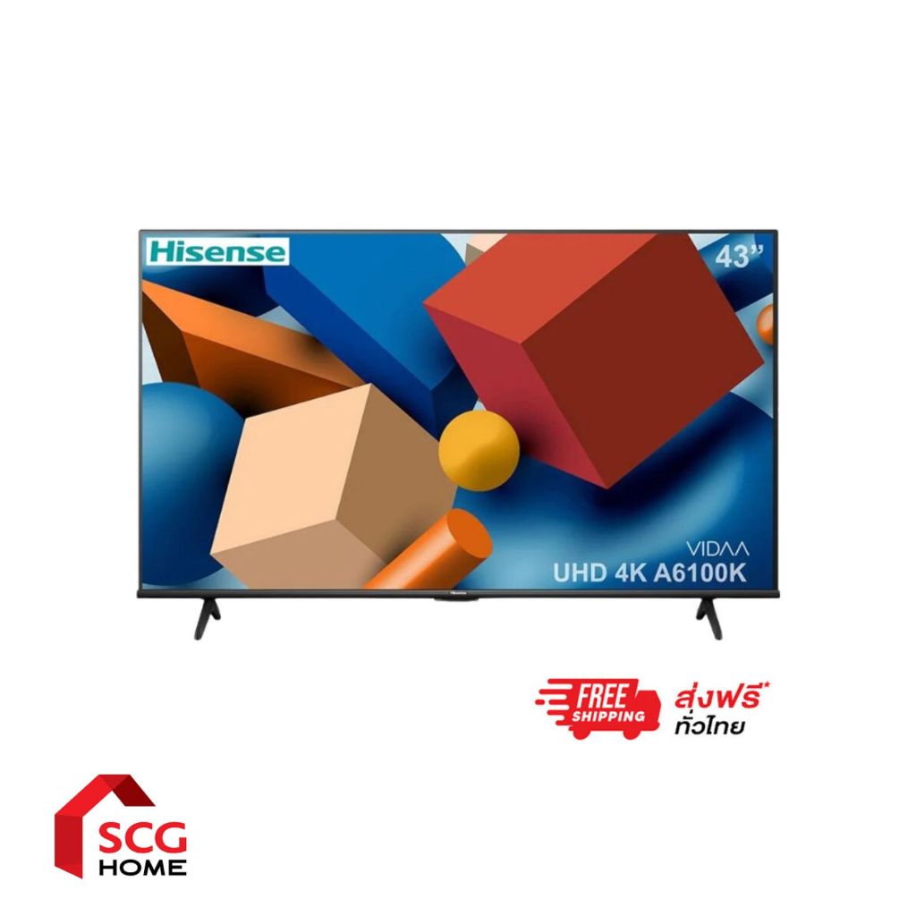 พร้อมส่ง Hisense UHD LED 4K, VIDAA รุ่น 43A6100K ขนาด 43 นิ้ว