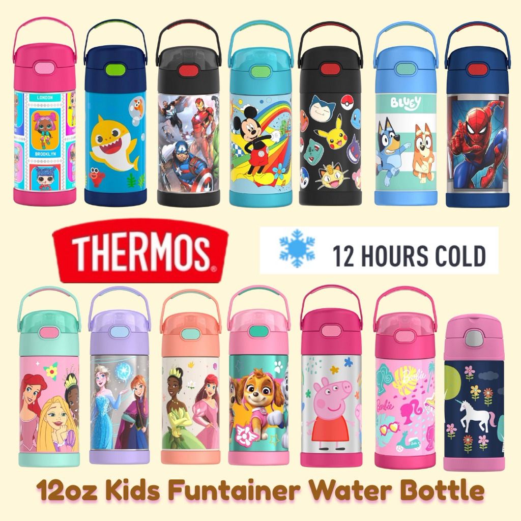 พร้อมส่ง ของแท้ลายใหม่ จาก 🇺🇸 กระติกน้ำเด็ก Thermos Funtainer Water Bottle 12 oz กระติกน้ำสูญญากาศเก็บความเย็น