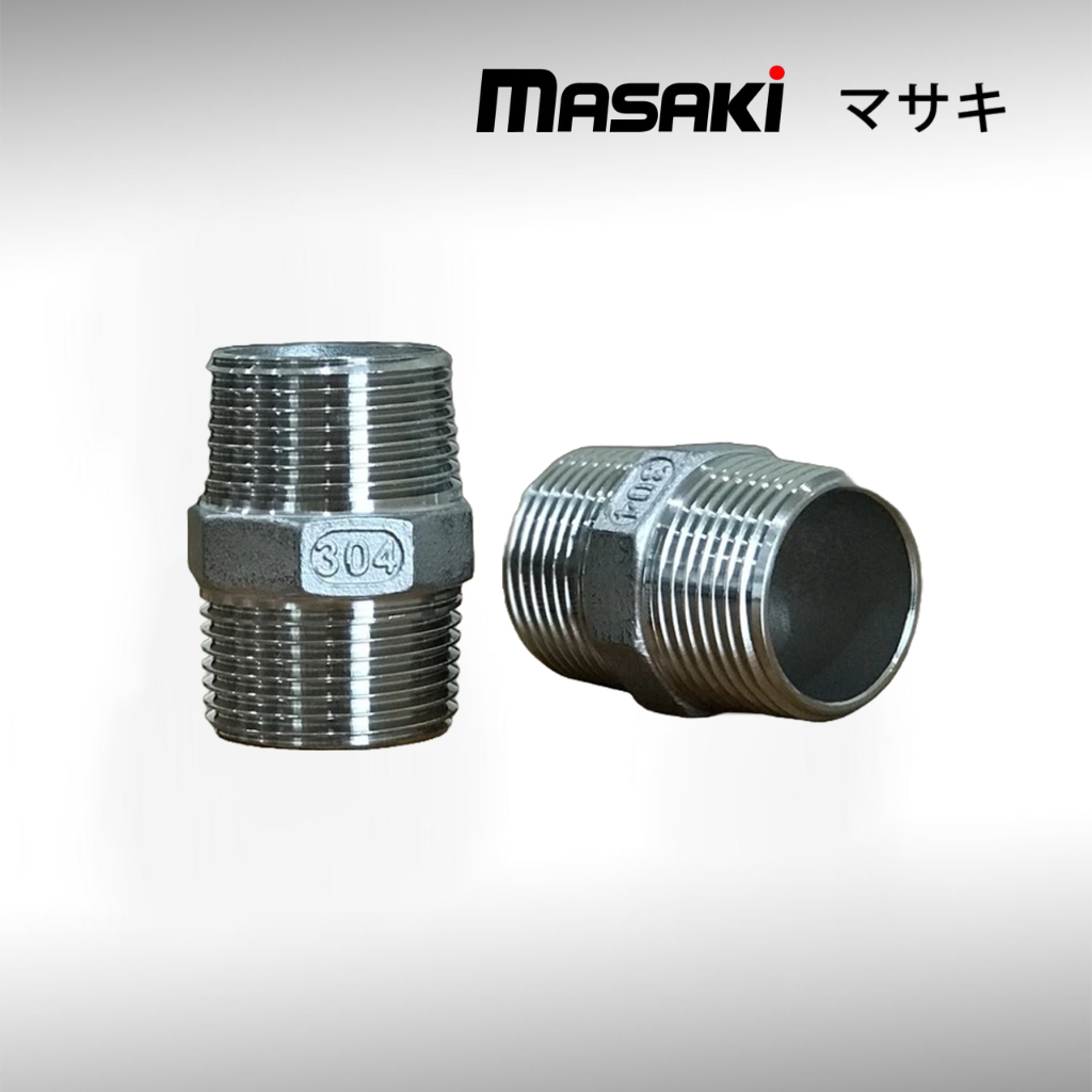 1-1/2"-3" นิปเปิ้ล สแตนเลส 304 BSP-BSP นิปเปิล ข้อต่อตรงเกลียวนอก เกลียว2ด้าน Pipe Nipple fitting , 