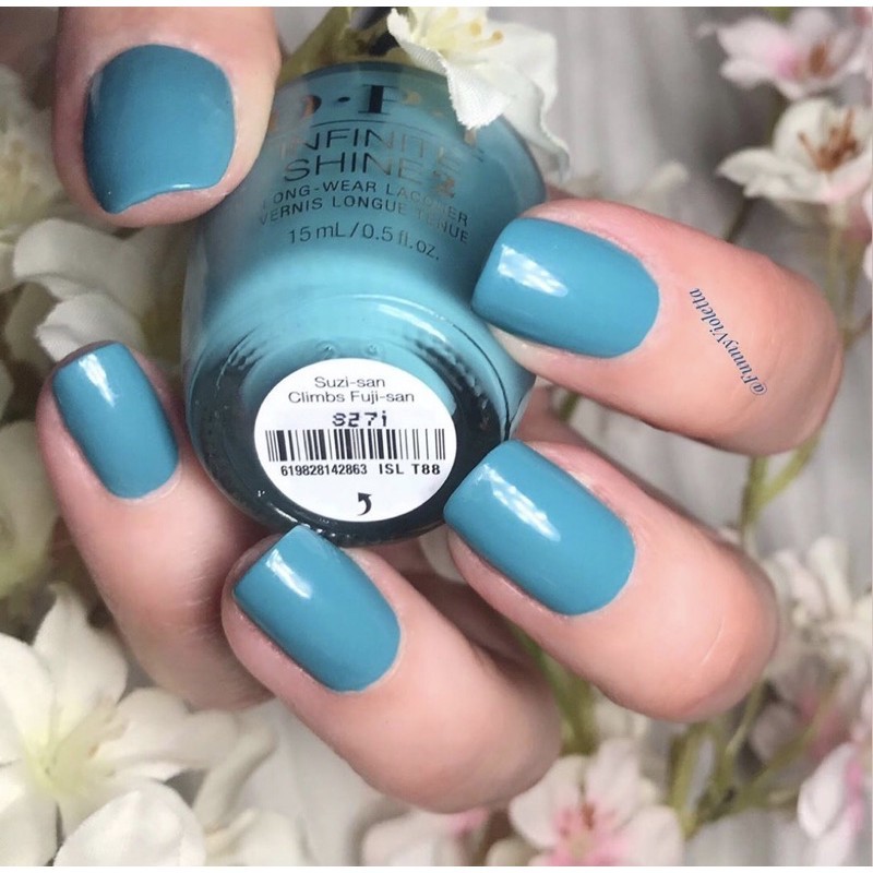 OPI Infinite Shine - Suzi san Climb Fuji-san สีทาเล็บกึ่งเจล สีฟ้า บวกเขียวเทอควอยซ์นิดๆ สดใสน่ารักมากค่ะ แท้ 💯%