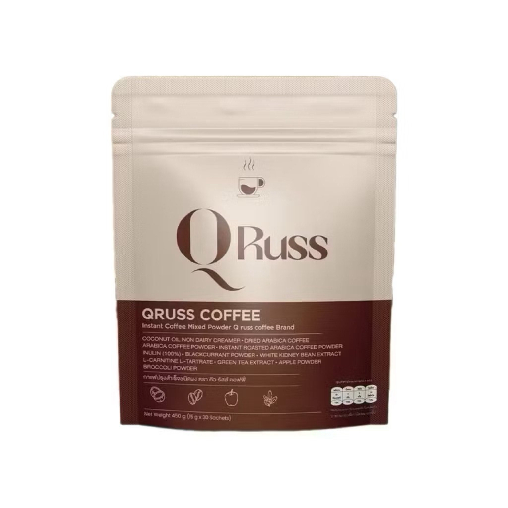 Q Russ Coffee Plus กาแฟ คิวรัสส์ คอฟฟี่ พลัส 1 ห่อบรรจุ 30 ซอง