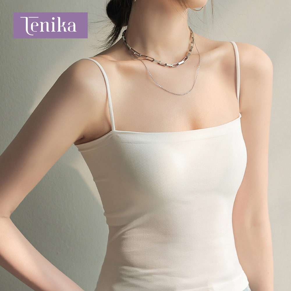 TENIKA เสื้อกล้ามผู้หญิง บราไร้ขอบ Tanktop Ice Silk with บราในตัว VES-018