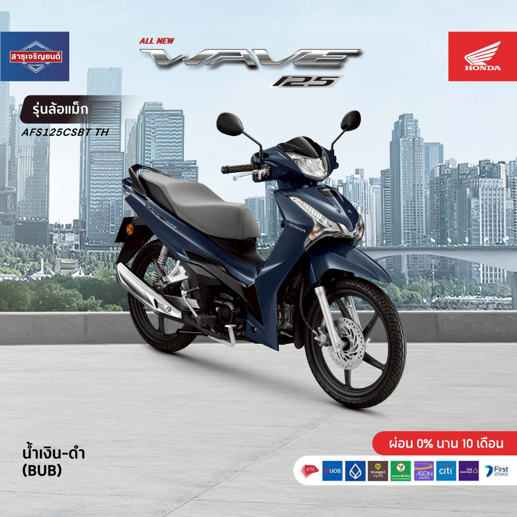 รถมอเตอร์ไซค์Honda Wave 125i (2025) สตาร์ทมือ ตัวกุญแจธรรมดา ของแถมอีก 10 รายการ *ราคารวมจดทะเบียนพรบไม่รวมค่าขนส่ง*