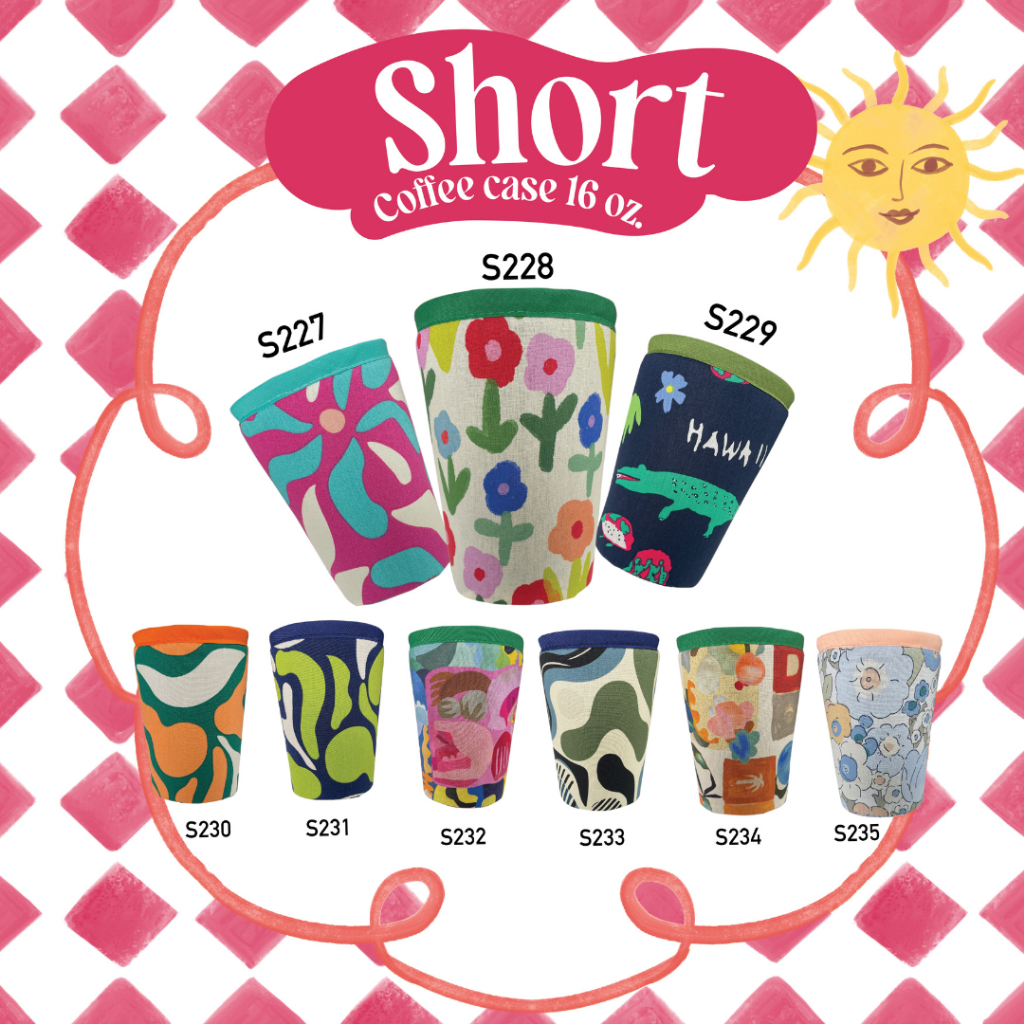 Unmelt case : Short size 16 oz.- ปลอกแก้วเก็บความเย็นแบบสั้นทั้งหมด (มีหูหิ้ว)