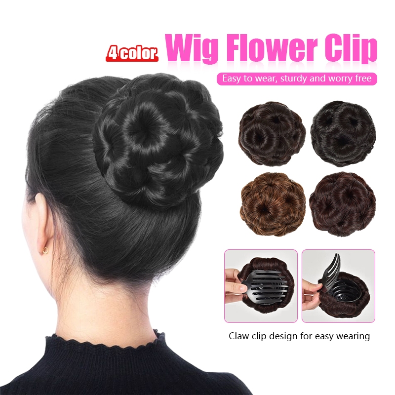 คลิปวิกผมสไตล์ดอกไม้ แฮร์พีชดังโงะ ผมปลอม ดูเป็นธรรมชาติบุญผมปลอมต่อผม ไหมคุณภาพ สไตล์เกาหลี