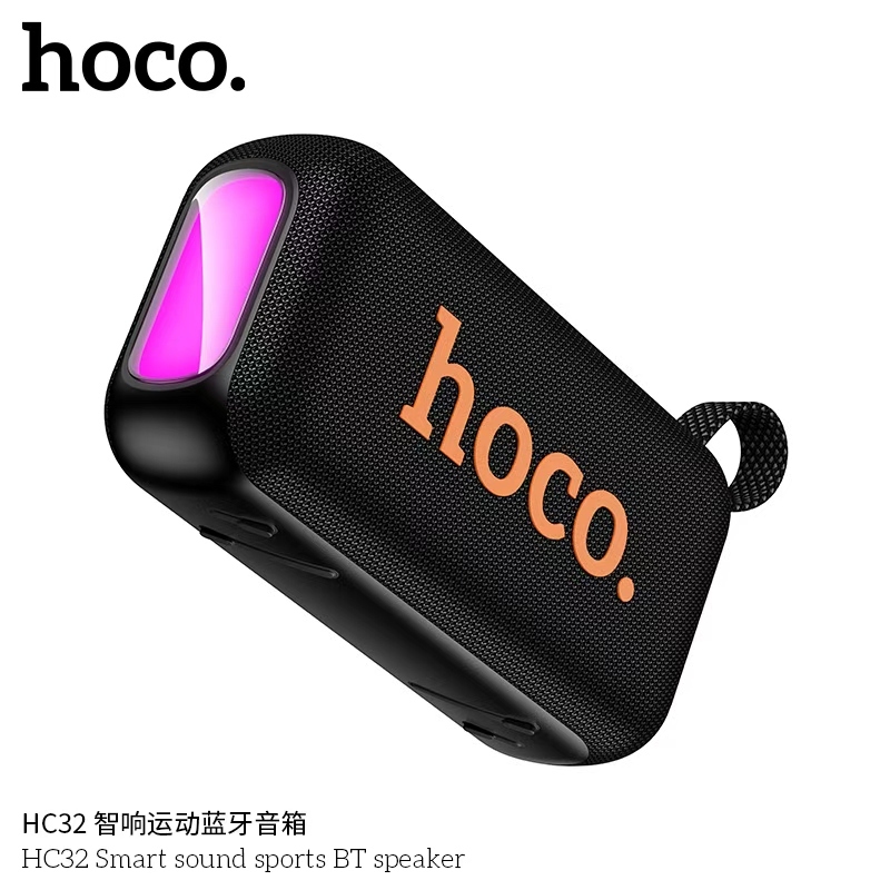 HOCO ลำโพงบลูทูธ Bluetooth 5.4 TWS ขนาดใหญ่ ดีไซน์สวยงาม พร้อมไฟ LED สีสันสดใส ใช้งานสะดวก HC32