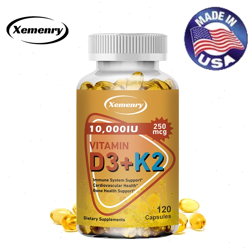 Xemenry D3K2 10000IU 120 แคปซูล วิตามิน 3+K2 เสริมสร้างภูมิคุ้มกัน บำรุงกระดูก บำรุงหัวใจและหลอดเลือด