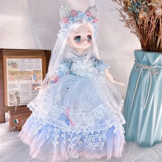 CDD ตุ๊กตา BJD3D ข้อต่อขยับได้30ซมของเล่นสําหรับเด็ก ตุ๊กตาเจ้าหญิงน้อย ของขวัญสำหรับสาว ๆ