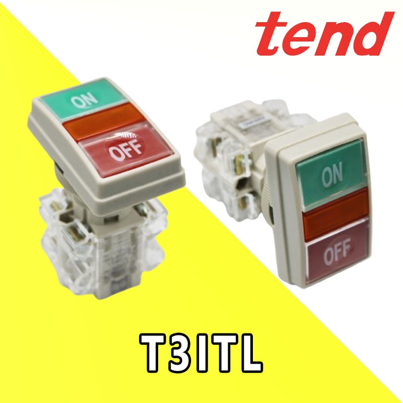 T3ITL พุทบัสตอลสวิทซ์ 30mm. ON-OFF มีไฟโชว์ 220V. 1a1b ″TEND″