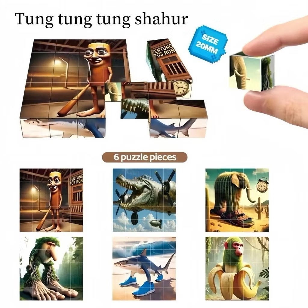 บล็อกแม่เหล็ก Tung Tung tung 25 ชิ้น 6 ด้าน ตัวต่อเสริม พัฒนาการ Magnetic Cube - รูปที่ 7