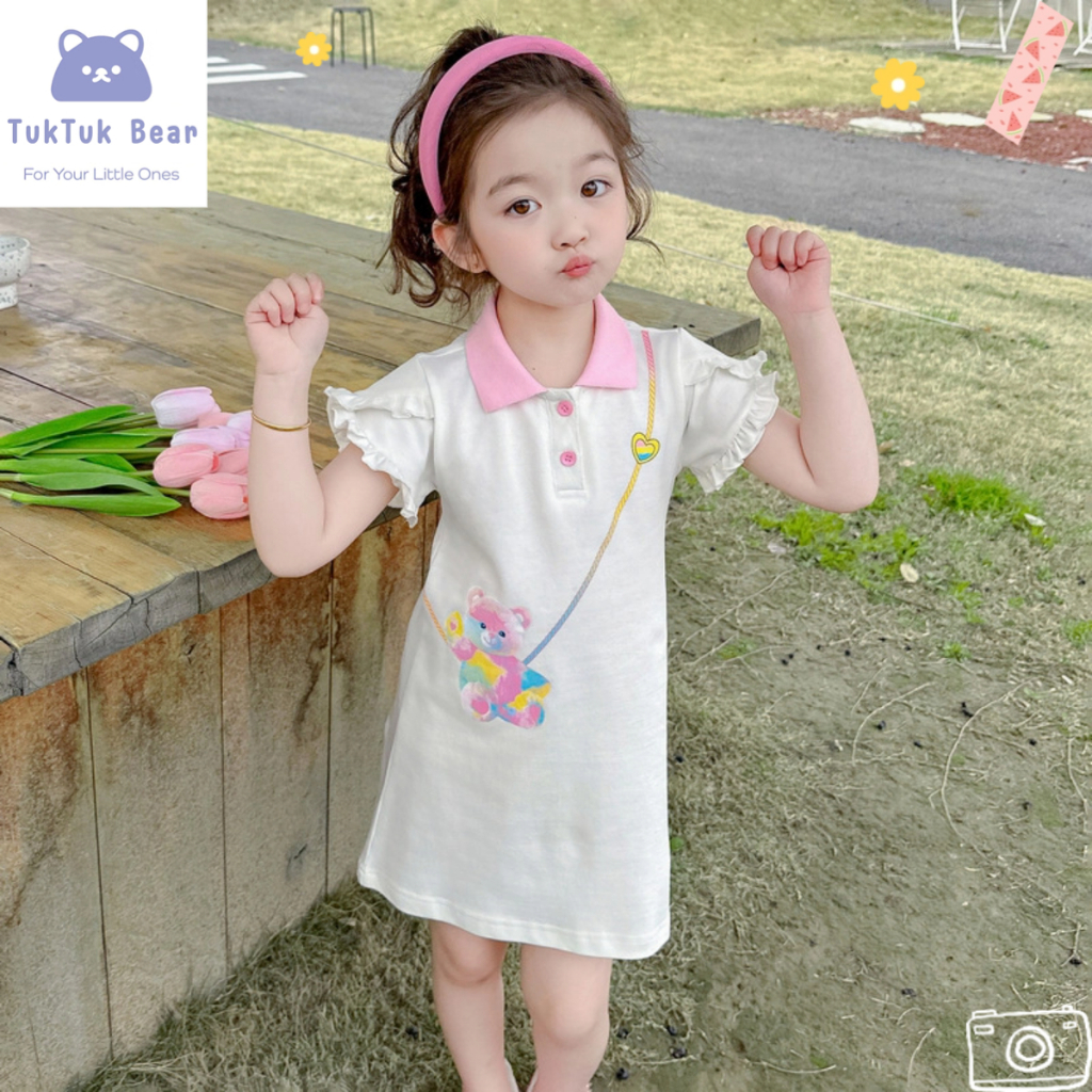 ชุดเดรสเด็กหญิง กระโปรงเด็กหญิง ระบายอากาศดี สีสดใส สไตล์น่ารัก
