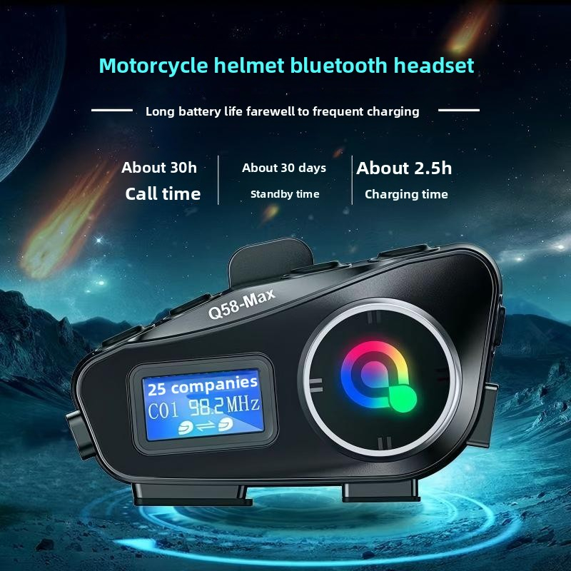 Q58MAX Motorcycle helmet Bluetooth Headphones waterproof noise-cancelling universal mixing walkie-ta