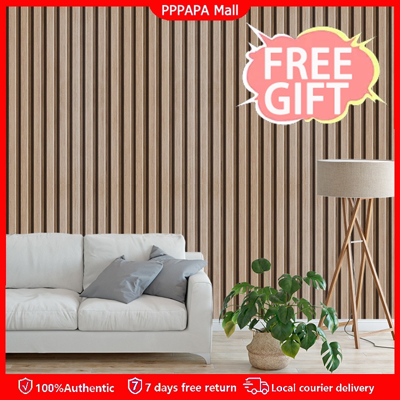ยาว5เมตร กว้าง60เซน วอลเปเปอร์ติดผนัง ลายไม้ระแนง มีกาวในตัว กันน้ำ ไม่ทิ้งคราบ สติกเกอร์ติดผนัง Wallpaper Sticker