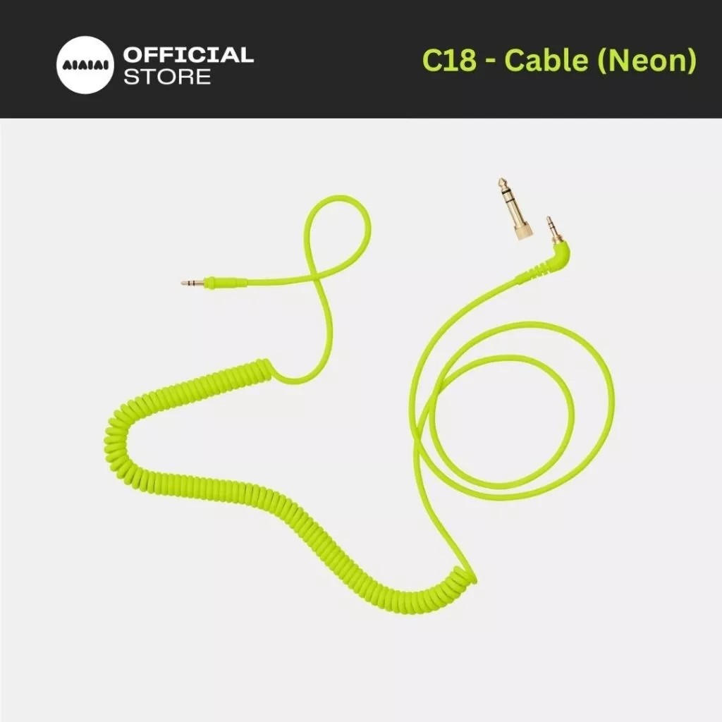 AIAIAI - Cable (มี 2 สี) สายแบบขด ยาว 1.5m พร้อมอะแดปเตอร์
