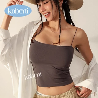 ⭐KOBENI⭐สายเดี่ยว มีฟองน้ำในตัว เต็มตัว มีหลายสีให้เลือก ผ้านิ่มยืดได้เยอะ ระบายอากาศ
