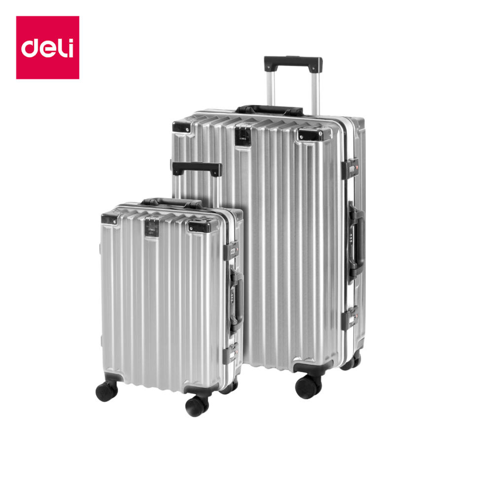 Deli กระเป๋าเดินทาง 20 24 นิ้ว กระเป๋าเดินทางล้อลาก อลูมิเนียม  ทนทาน ล้อหมุน 360 องศา Suitcase