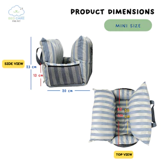 Bed Care for Pet "Traveller bag” pet car seat เอนกประสงค์ พกพาสะดวก "รุ่นสะท้อนน้ำ" สีครีมฟ้า