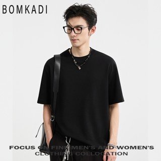 เสื้อคอกลมชาย เสื้อผ้าเป็นสีดำ【ขยายไหล่+เพิ่มกล้าม】ผ้าฝ้ายเก…