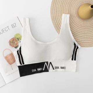 เสื้อชั้นใน สปอร์ตบรา ผ้าคอตตอนอย่างดี บราเสริมฟองน้ำ บราไร้โครง ใส่สบาย ไม่อึดอัด มีหลายสีให้เลือก
