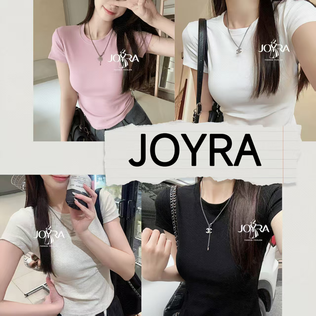 พร้อมส่ง เสื้อยืด แขนสั้น คอกลม ผ้าเรยอน สีพื้น แฟชั่นสำหรับคุณผู้หญิง เหมาะกับทุกฤดูกาล สไตล์เกาหลี สไตล์ลำลอง