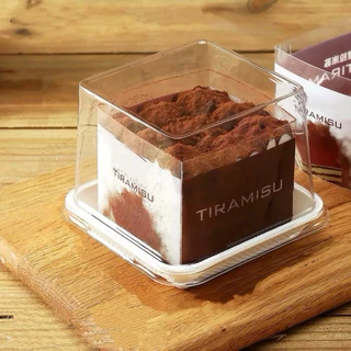 กล่องเค้ก ทิรามิสุ tiramisu เกรดอาหาร กล่องสวยใสกันฝ้า เนื้อหนา กล่องเค้กมินิ (ฐาน 7.5 x 7.5 x 8.5cm) 25-50 ใบ