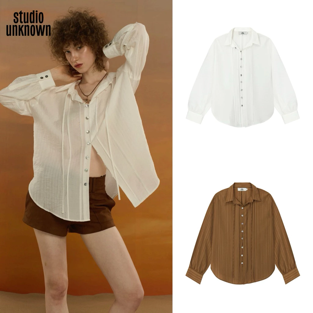 STUDIO UNKNOWN - Chloe Boho Shirt เสื้อเชิ้ตแขนยาวตีเกล็ดลำตัว